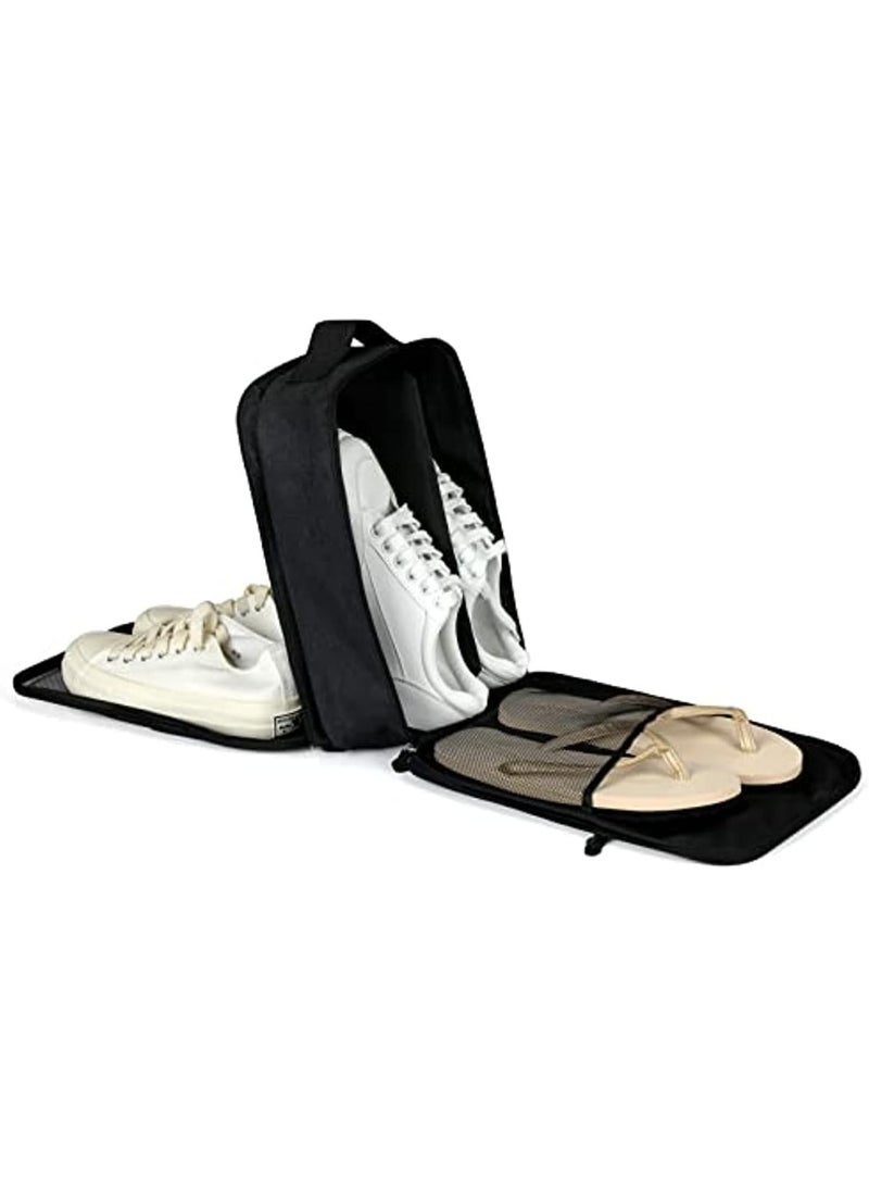 Travel Shoe Bags，Hanging Travel Shoe Bag，Shoe Organizer Storage Pouch for Packing with Zipper ，Waterproof and Moisture-proof，for Outdoor，Travel，Business Trips,30*22.8*15cm，Black - Image 2